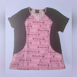 Babypath Cancer Awareness Scrub Top Sz L